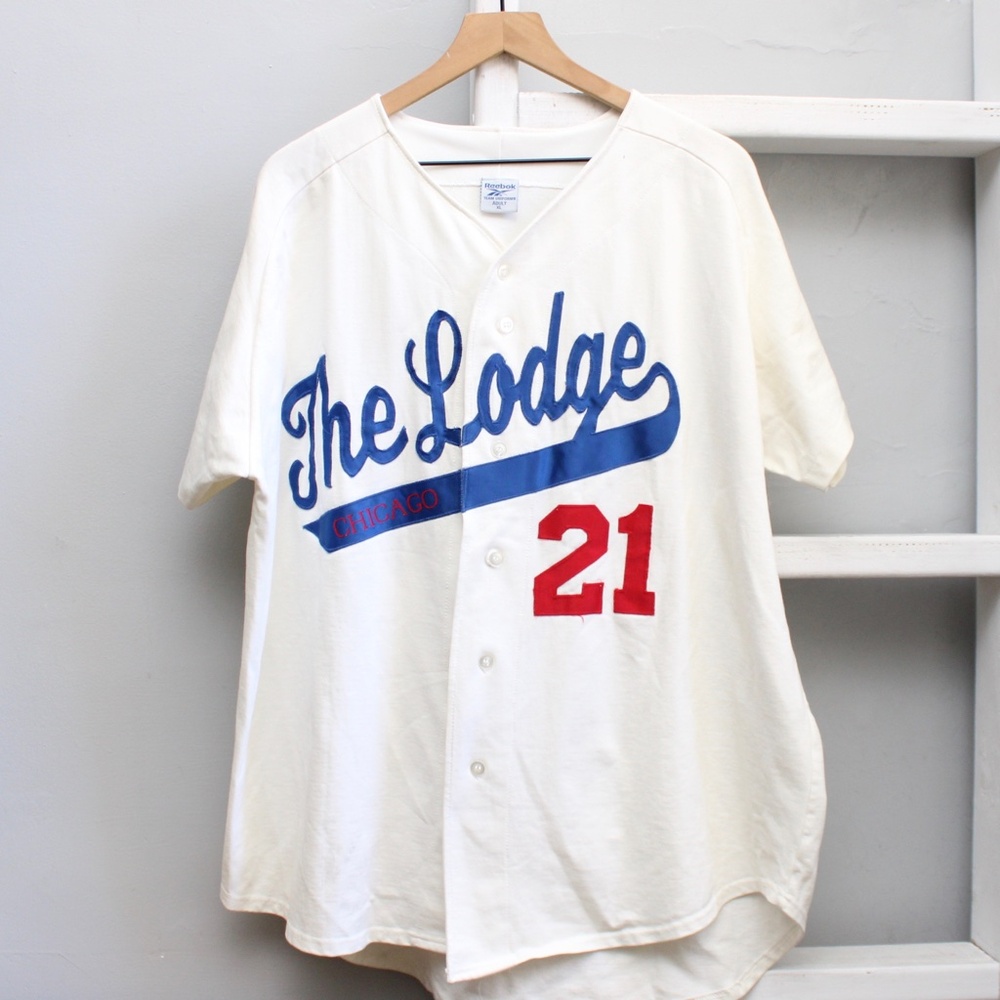 White and Blue Baseball Shirt